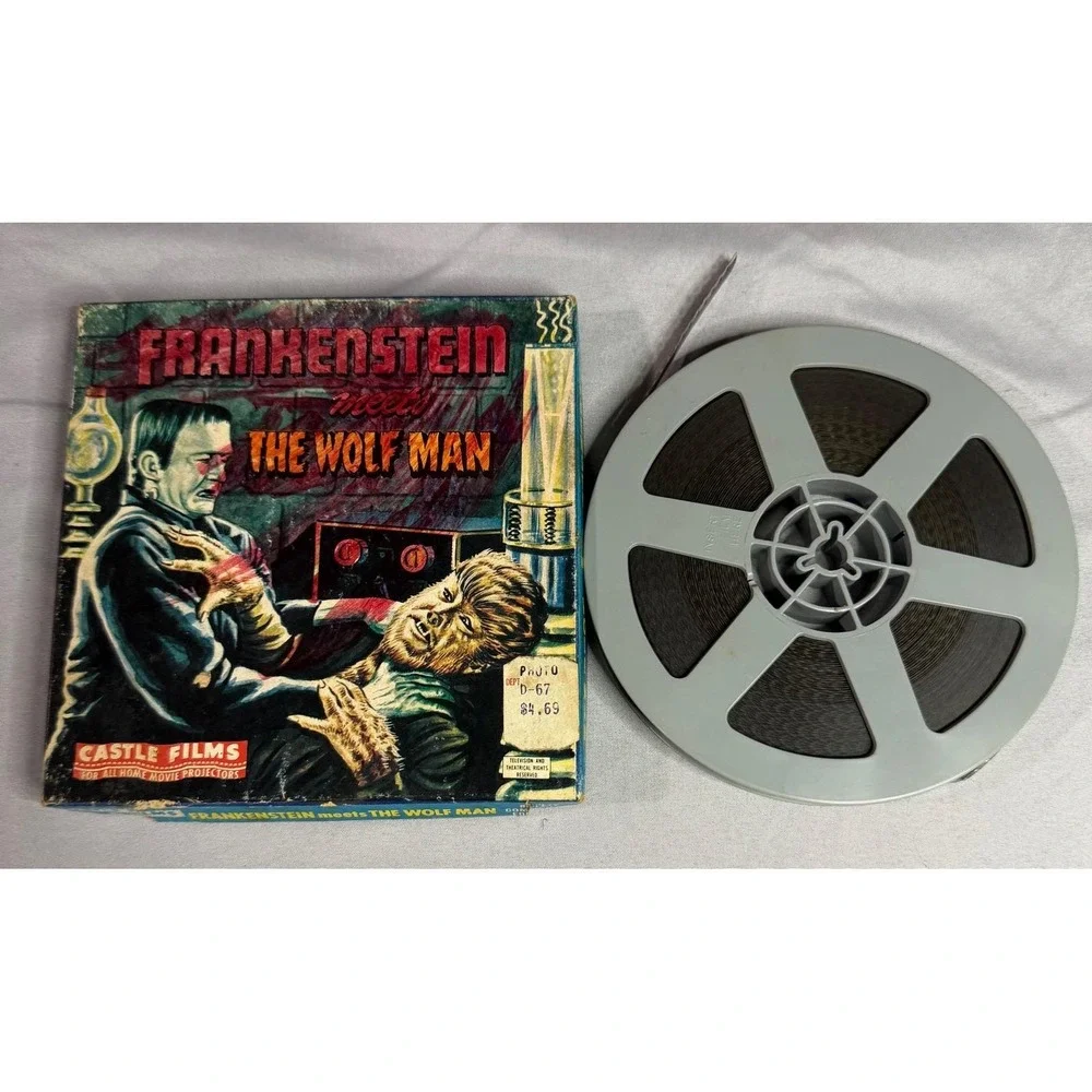 RARE Castle Films Frankenstein Meets Wolf Man 8mm Home Movie Complete Edition